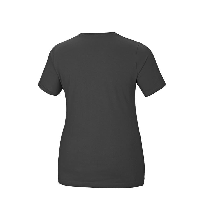 Överdelar: e.s. T-shirt cotton stretch, dam, plus fit + antracit 3