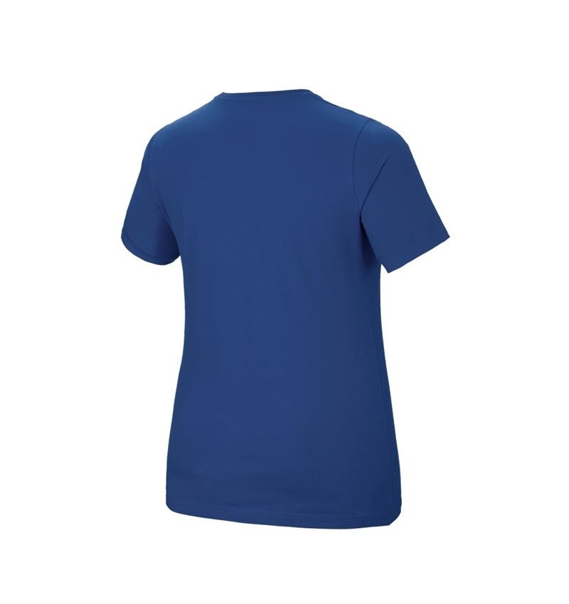 Teman: e.s. T-shirt cotton stretch, dam, plus fit + alkaliblå 3