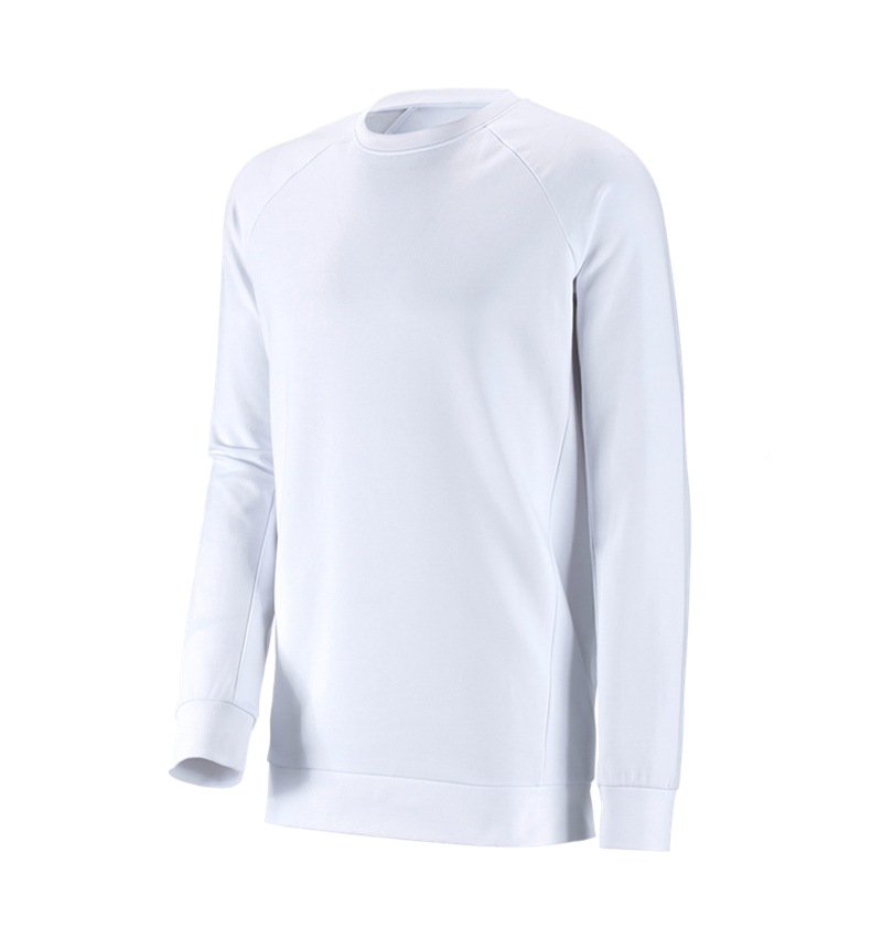 Överdelar: e.s. Sweatshirt cotton stretch, long fit + vit 2