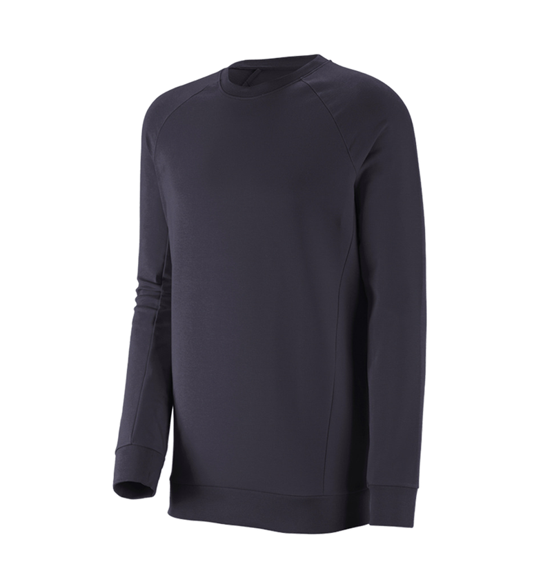 Överdelar: e.s. Sweatshirt cotton stretch, long fit + mörkblå 2