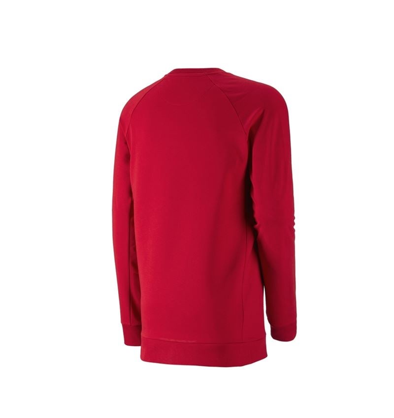 Överdelar: e.s. Sweatshirt cotton stretch, long fit + eldröd 3