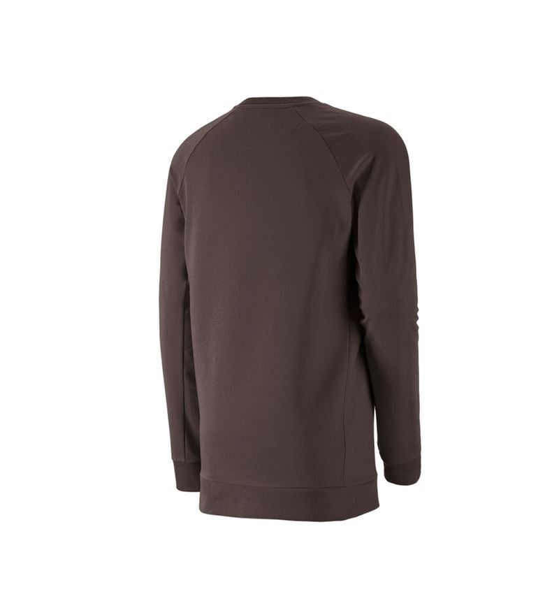 Överdelar: e.s. Sweatshirt cotton stretch, long fit + kastanj 3