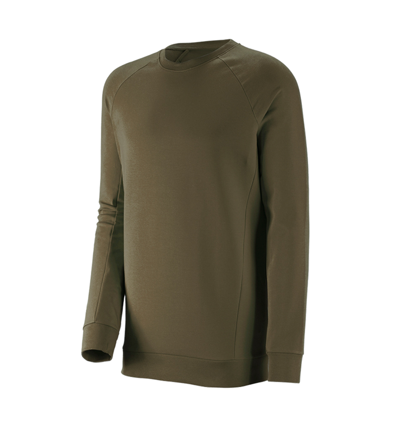 Shirts, Pullover & more: e.s. Sweatshirt cotton stretch, long fit + mudgreen 2