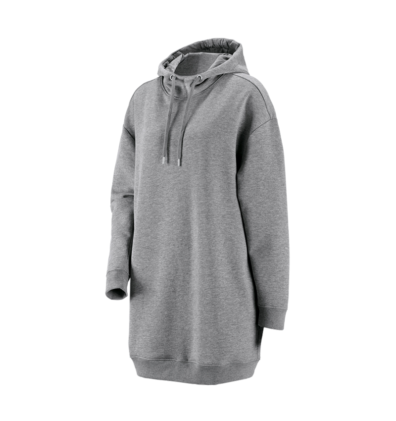 Gardening / Forestry / Farming: e.s. Oversize hoody sweatshirt poly cotton, ladies + grey melange 1