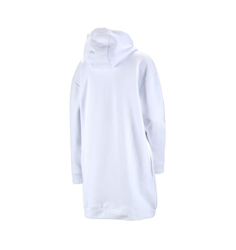 Överdelar: e.s. Oversize huv-sweatshirt poly cotton, damer + vit 2