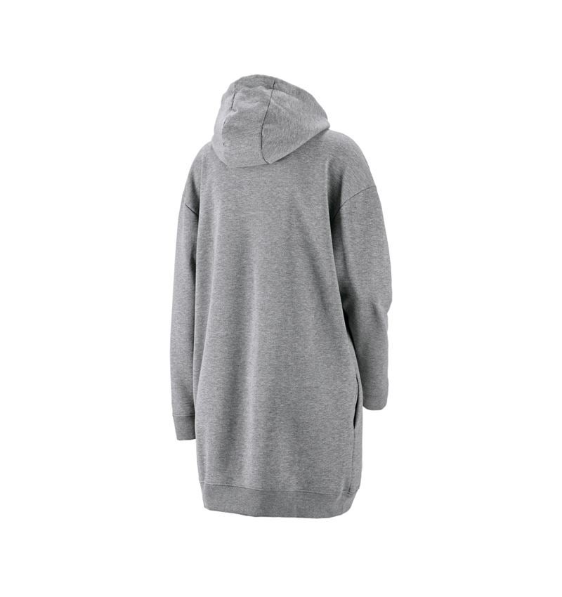 Överdelar: e.s. Oversize huv-sweatshirt poly cotton, damer + gråmelerad 2