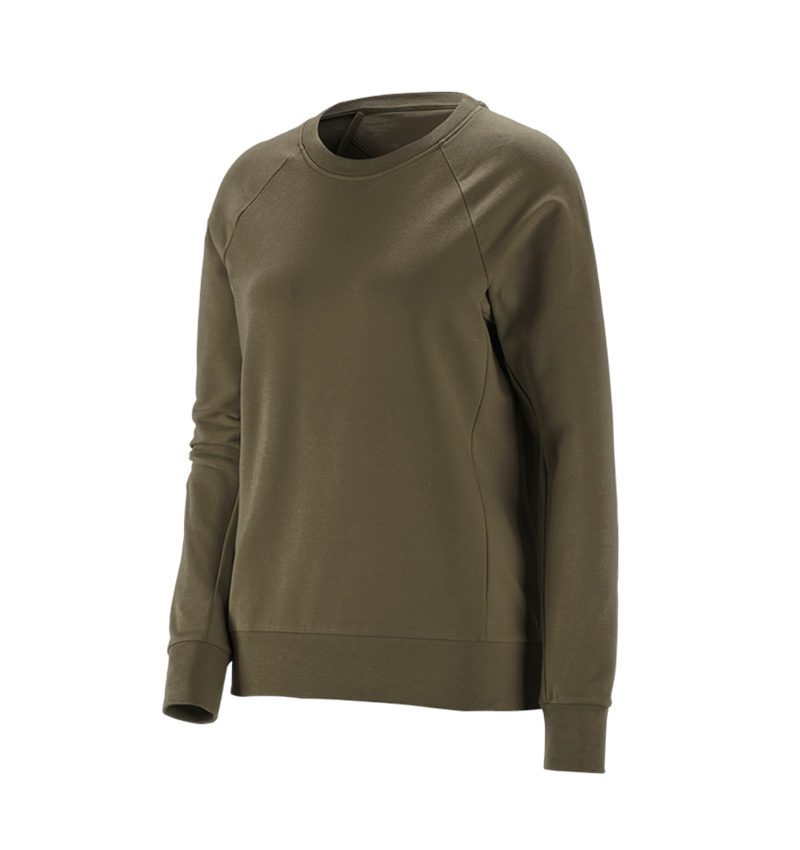Överdelar: e.s. Sweatshirt cotton stretch, dam + slamgrön 2