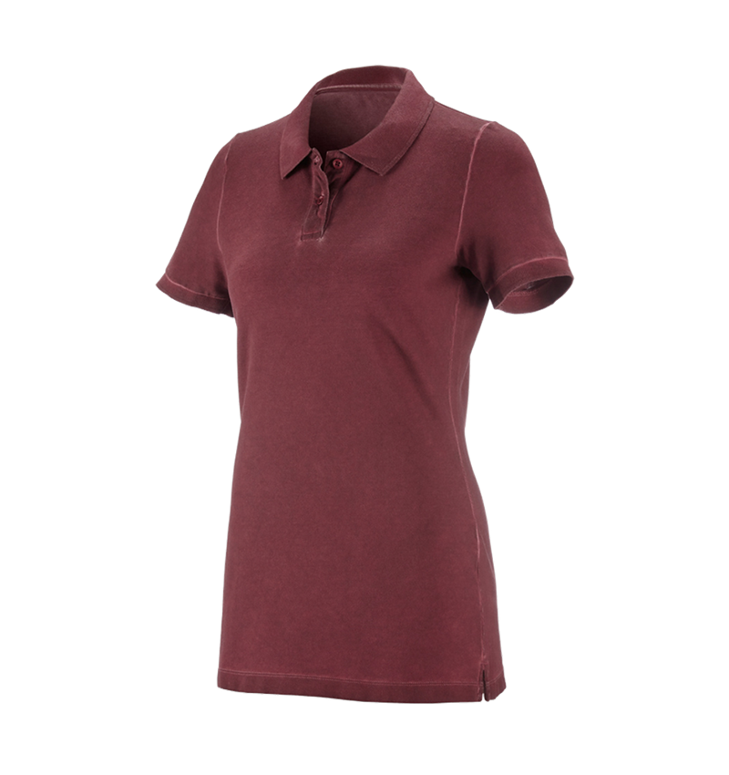 Plumbers / Installers: e.s. Polo shirt vintage cotton stretch, ladies' + ruby vintage