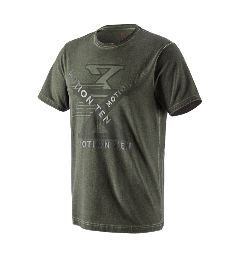 Överdelar: T-shirt  e.s.motion ten + kamouflagegrön vintage 1