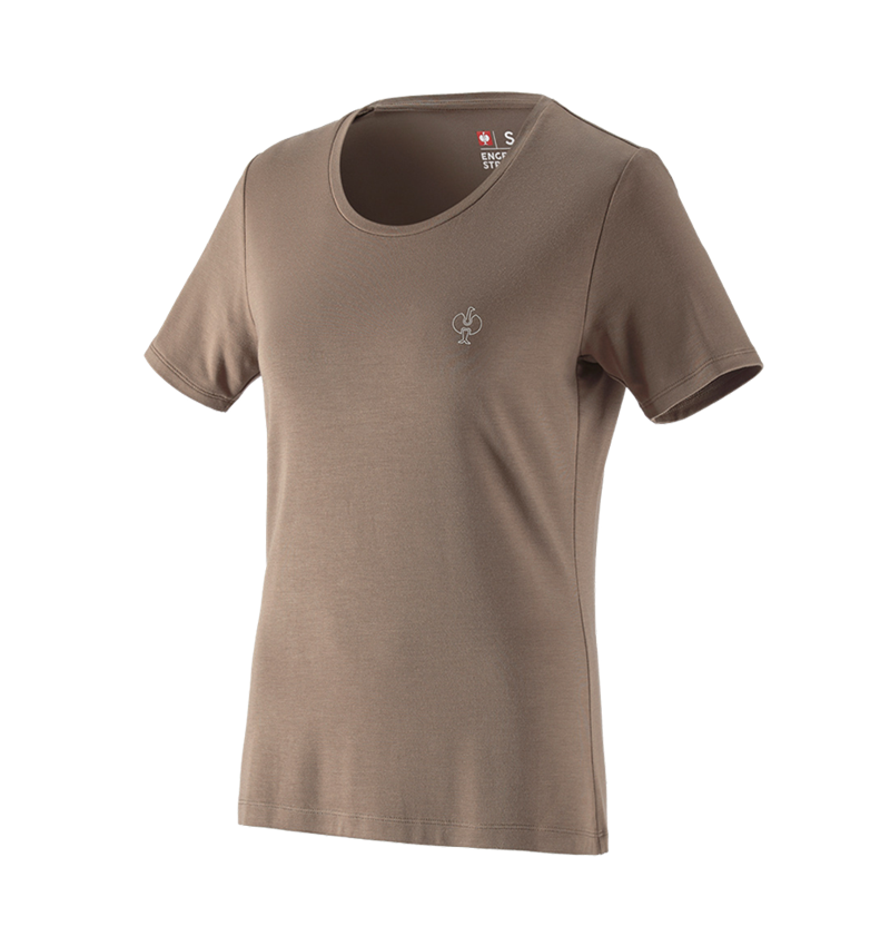 Överdelar: Modal-shirt e.s. ventura vintage, dam + umbrabrun 2