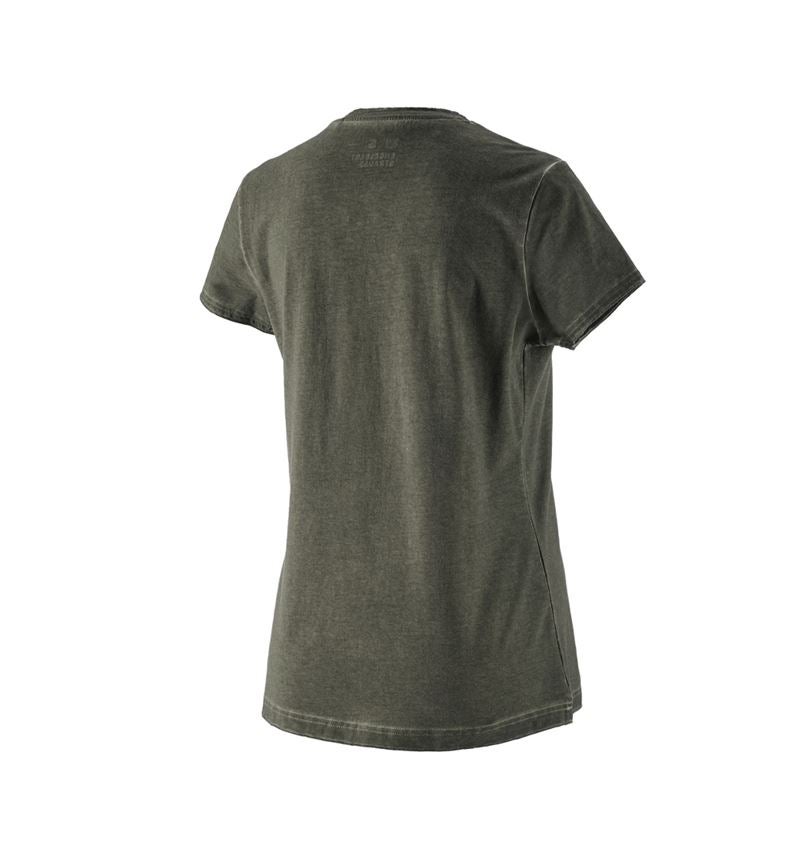 Överdelar: T-Shirt e.s.motion ten ostrich, dam + camouflage grön vintage 3