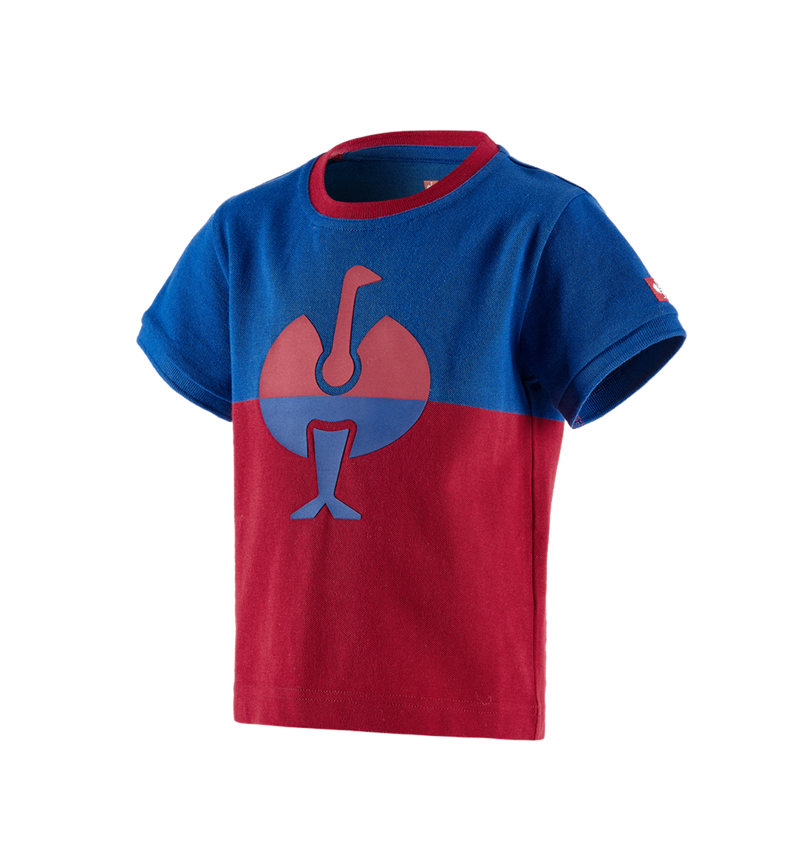 Överdelar: e.s. Pique-Shirt colourblock, barn + kornblå/eldröd 2