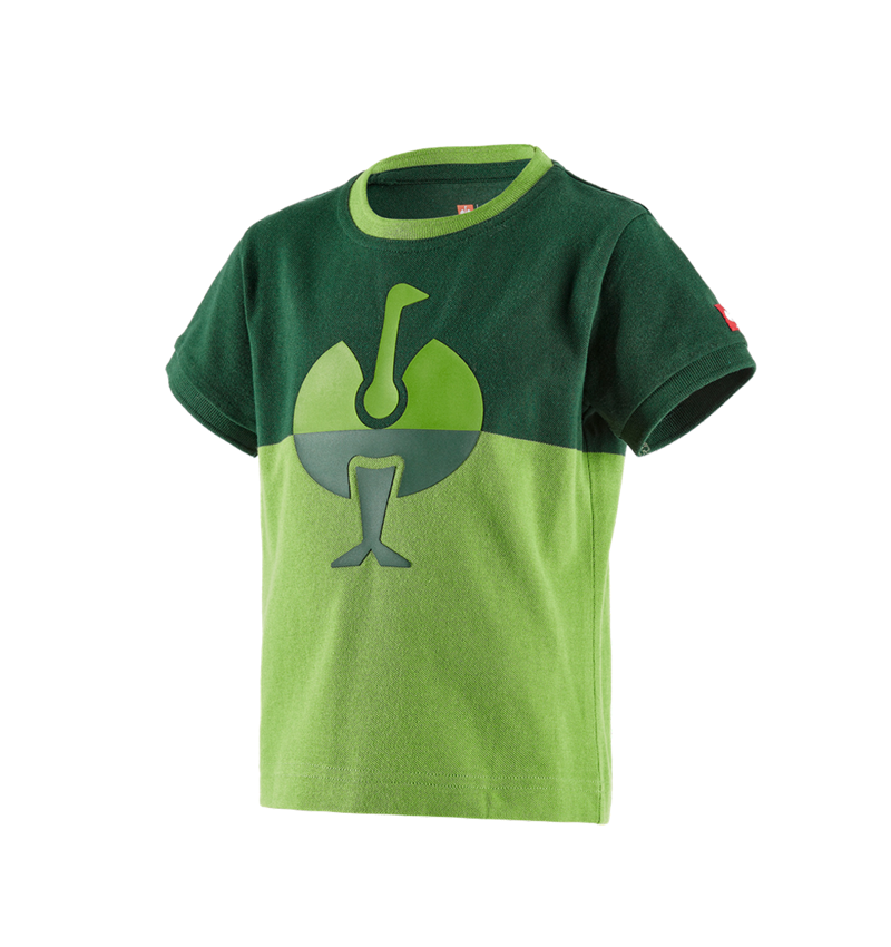 Teman: e.s. Pique-Shirt colourblock, barn + grön/sjögrön 2