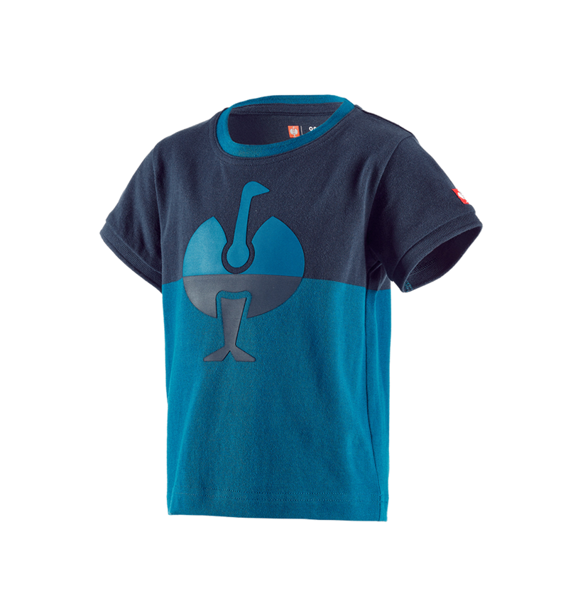 Överdelar: e.s. Pique-Shirt colourblock, barn + mörkblå/atoll 2