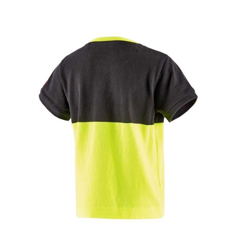 Överdelar: e.s. Pique-Shirt colourblock, barn + svart/varselgul 3