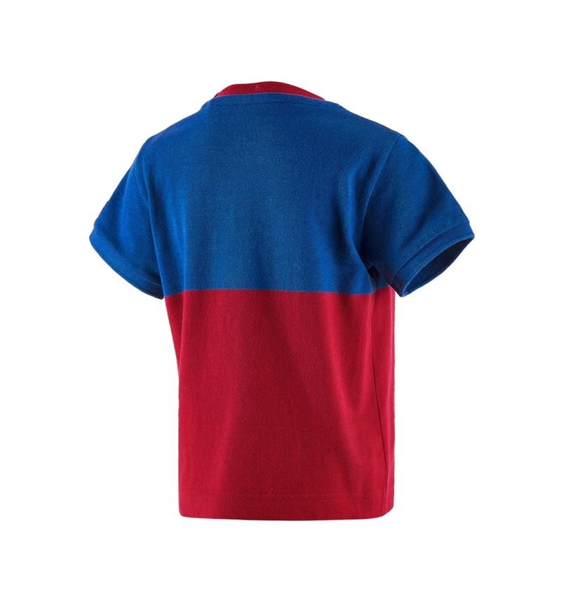 Överdelar: e.s. Pique-Shirt colourblock, barn + kornblå/eldröd 3