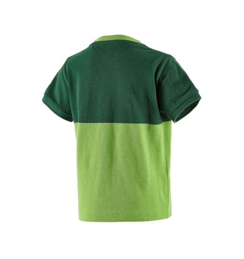 Teman: e.s. Pique-Shirt colourblock, barn + grön/sjögrön 3