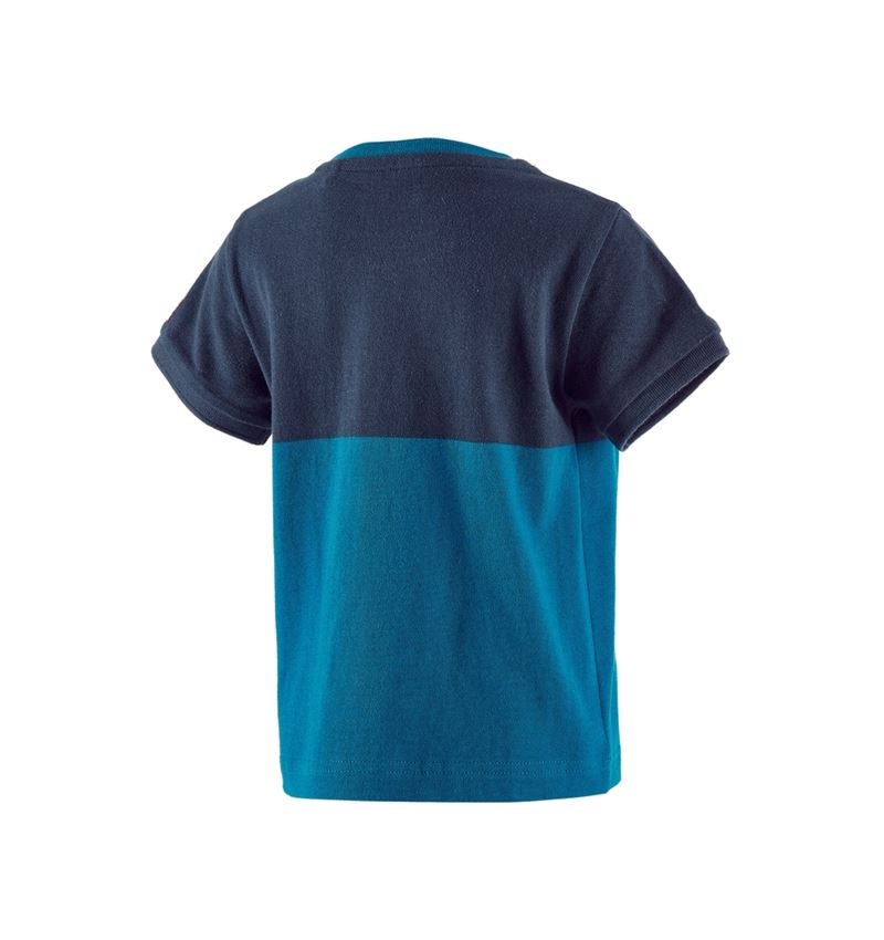 Överdelar: e.s. Pique-Shirt colourblock, barn + mörkblå/atoll 3
