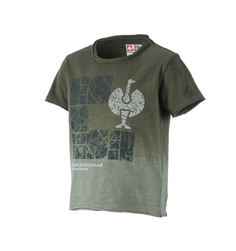 Överdelar: e.s. T-Shirt denim workwear, barn + kamouflagegrön vintage 1