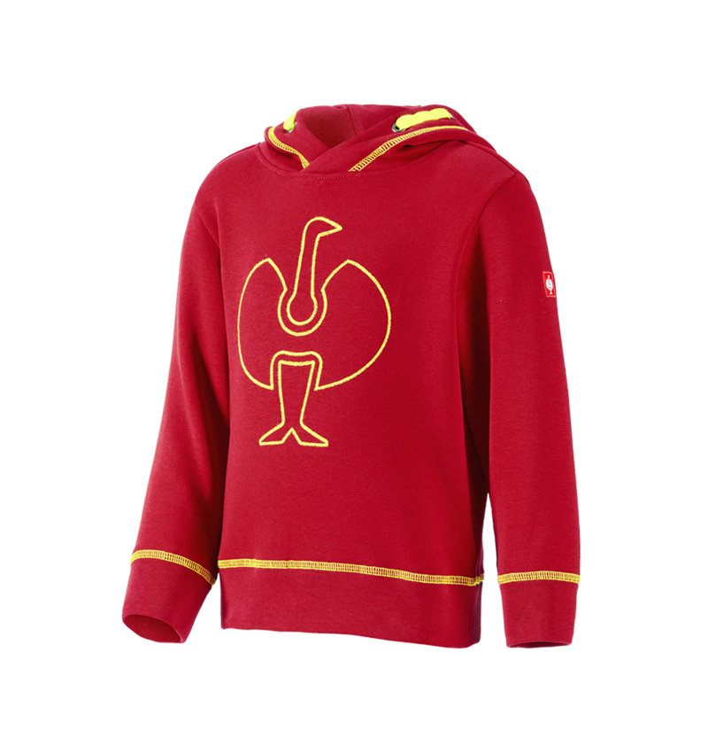 Shirts, Pullover & more: Hoody sweatshirt e.s.motion 2020, children´s + fiery red/high-vis yellow