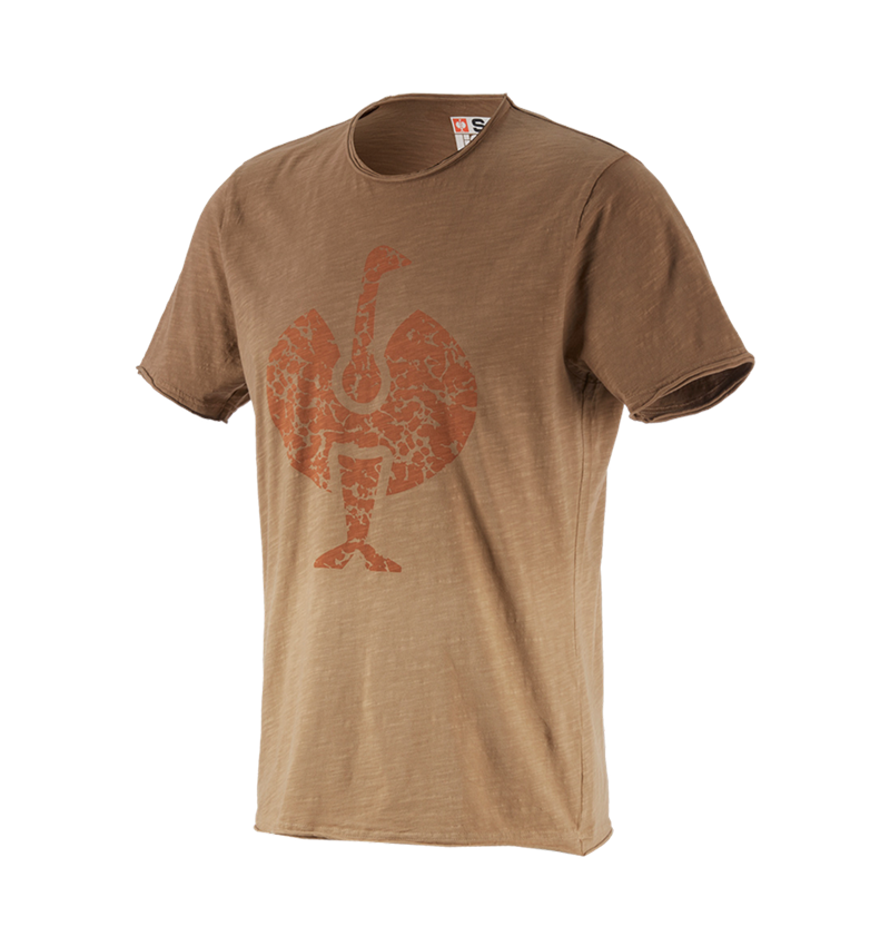 Överdelar: e.s. T-Shirt workwear ostrich + ljusbrun vintage 1