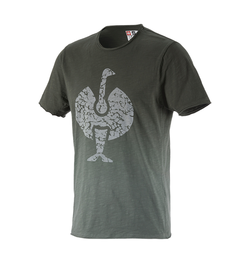 Teman: e.s. T-Shirt workwear ostrich + kamouflagegrön vintage 2
