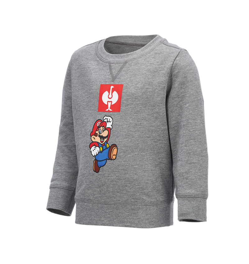 Överdelar: Super Mario sweatshirt, barn + gråmelerad