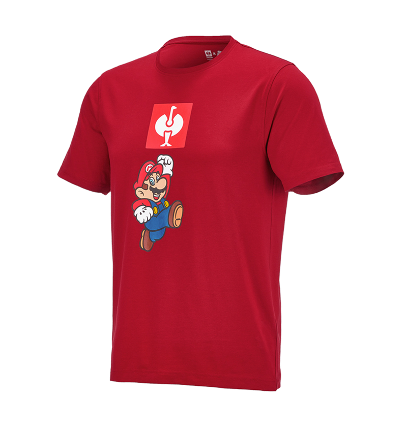 Överdelar: Super Mario t-shirt, herr + eldröd 2