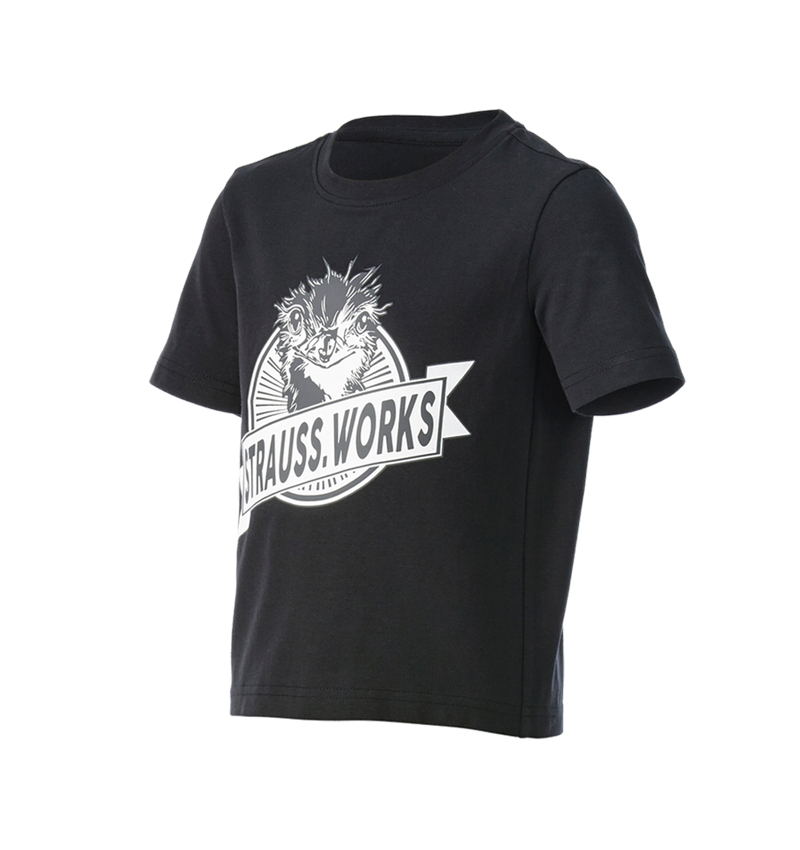 Clothing: e.s. T-shirt strauss works, children's + black/white