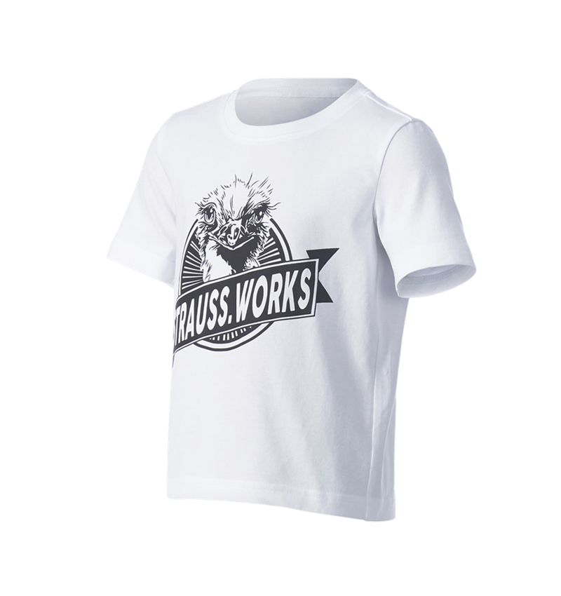 Överdelar: e.s. t-shirt strauss works, barn + vit