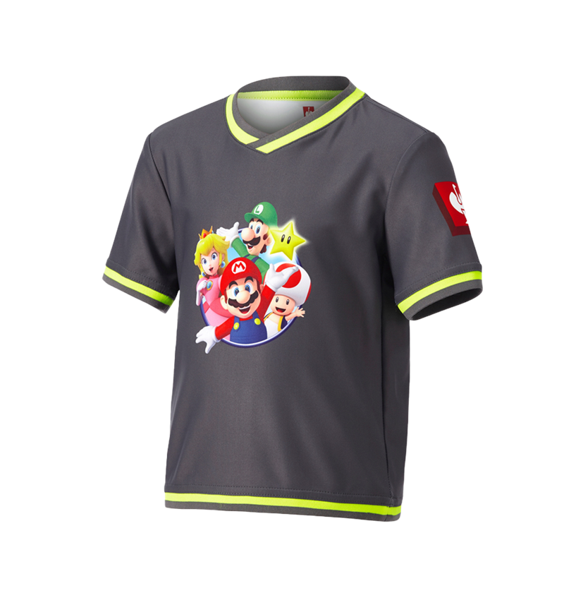 Samarbeten: Super Mario Funktions-t-shirt, barn + antracit 5