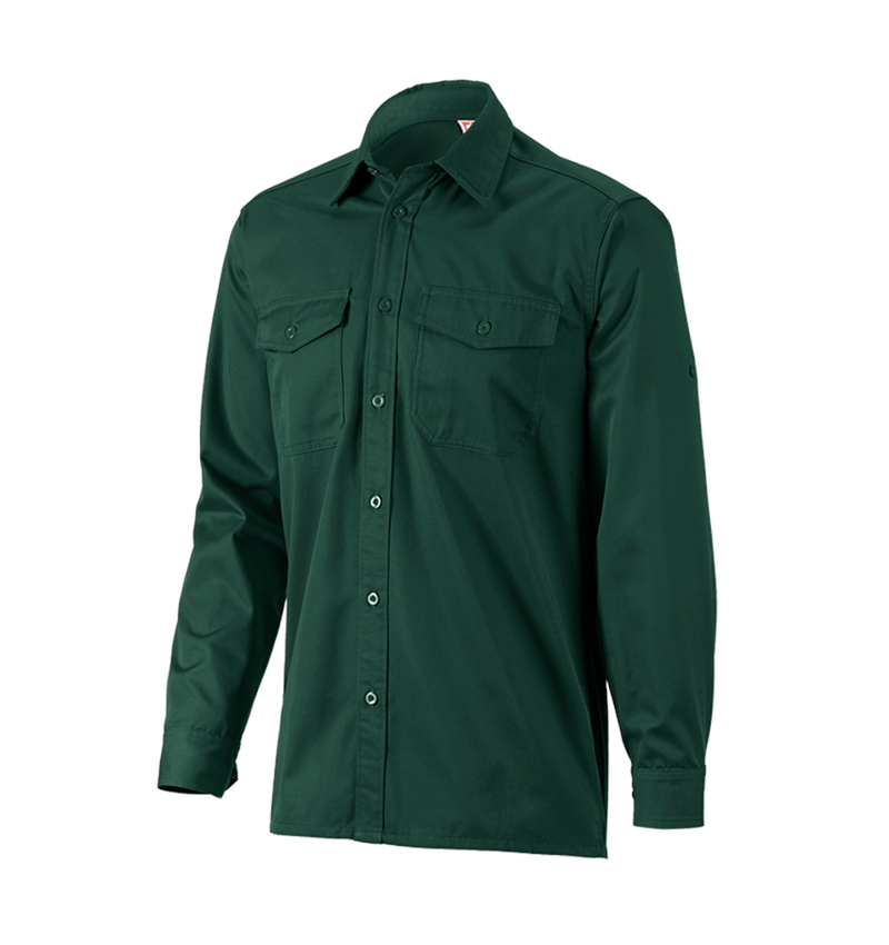 Teman: Arbetsskjorta e.s.classic, långärmad + grön