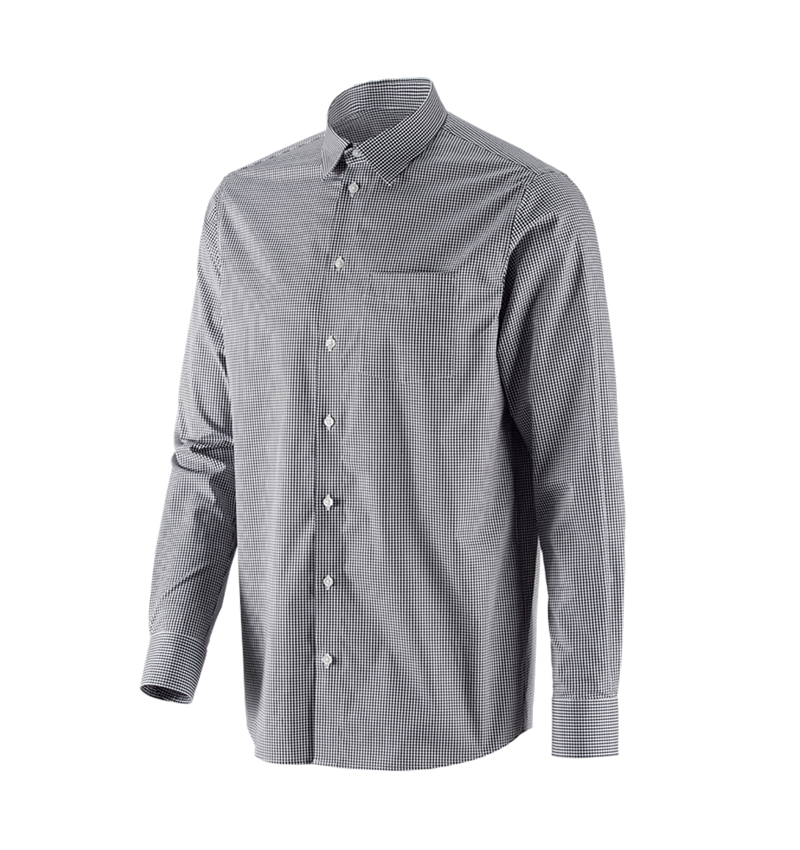 Teman: e.s. Kontorsskjorta cotton stretch, comfort fit + svart rutig 4