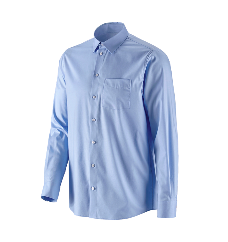 Teman: e.s. Kontorsskjorta cotton stretch, comfort fit + frostblå 4