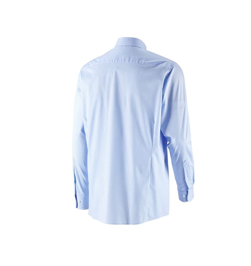 Överdelar: e.s. Kontorsskjorta cotton stretch, comfort fit + frostblå rutig 5