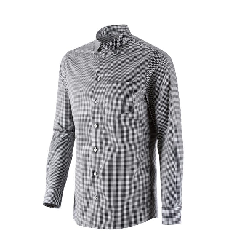 Överdelar: e.s. Kontorsskjorta cotton stretch, slim fit + svart rutig 1