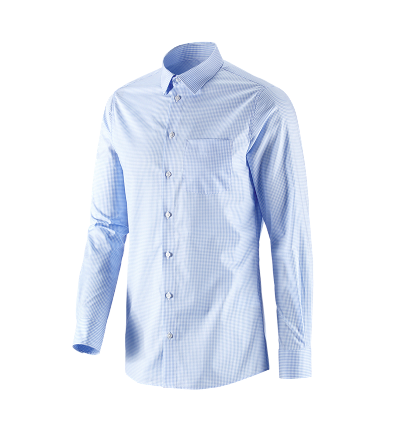 Överdelar: e.s. Kontorsskjorta cotton stretch, slim fit + frostblå rutig 4