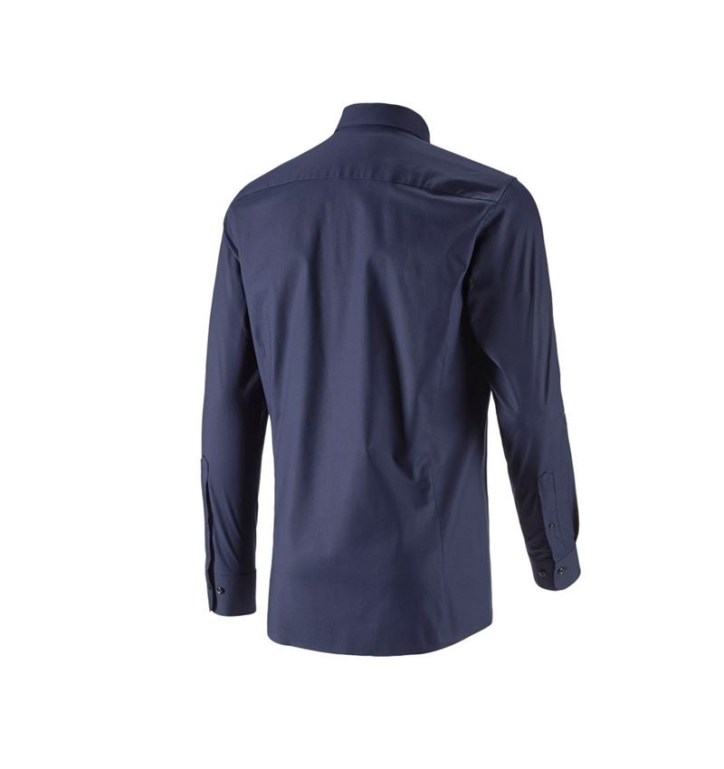Teman: e.s. Kontorsskjorta cotton stretch, slim fit + mörkblå 5