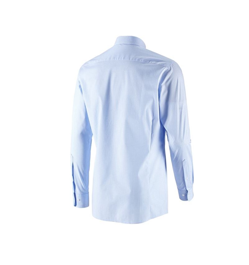 Teman: e.s. Kontorsskjorta cotton stretch, slim fit + frostblå rutig 5