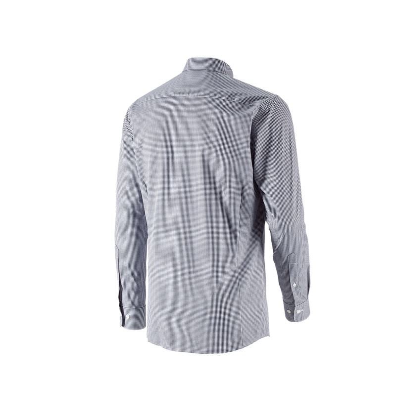 Teman: e.s. Kontorsskjorta cotton stretch, slim fit + mörkblå rutig 3