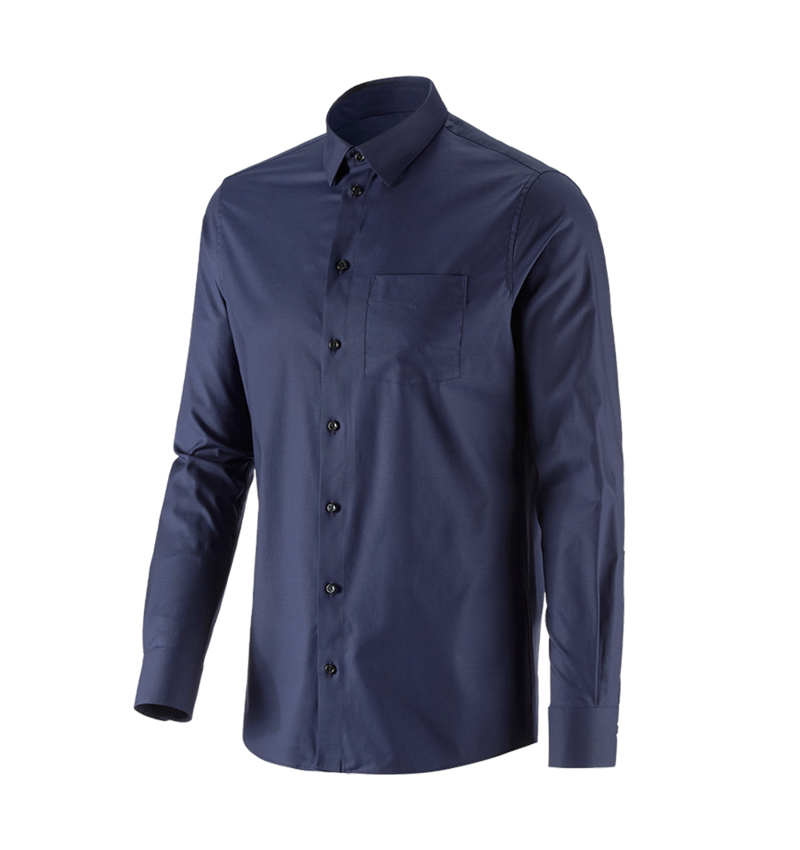 Teman: e.s. Kontorsskjorta cotton stretch, regular fit + mörkblå 4