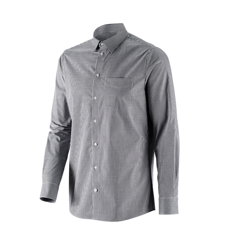 Överdelar: e.s. Kontorsskjorta cotton stretch, regular fit + svart rutig 4
