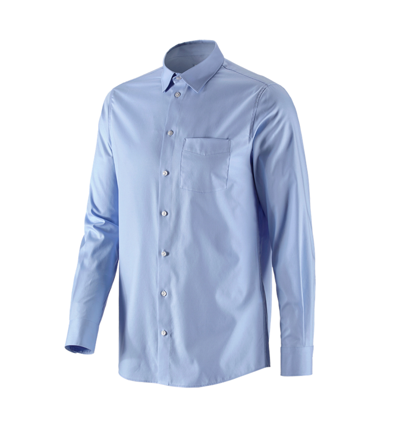 Teman: e.s. Kontorsskjorta cotton stretch, regular fit + frostblå 4