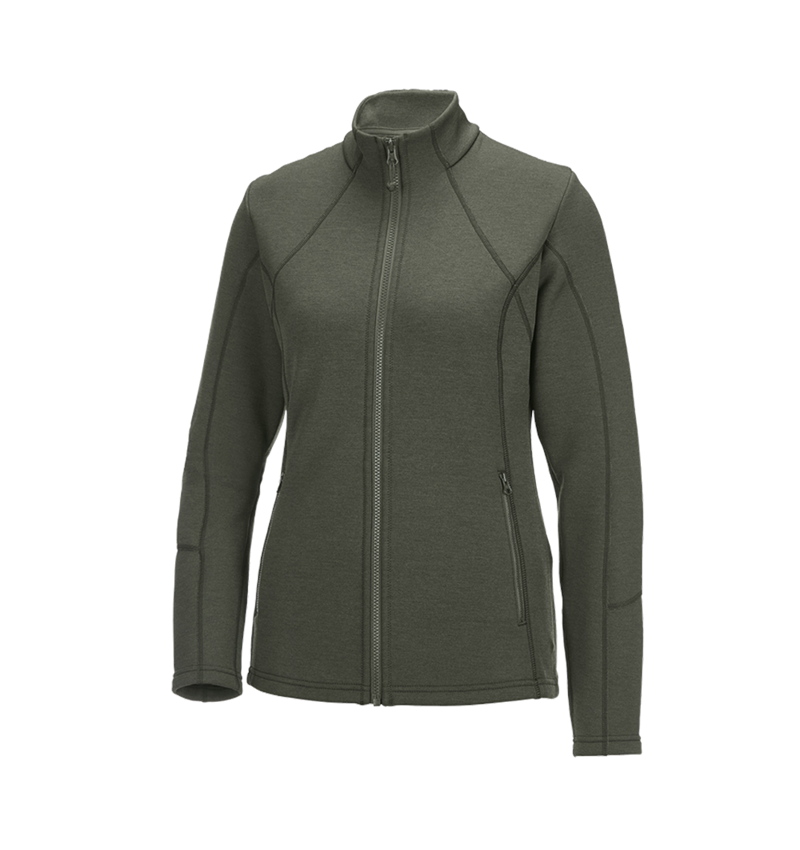 Work Jackets: e.s. Functional sweat jacket melange, ladies' + thyme melange 2