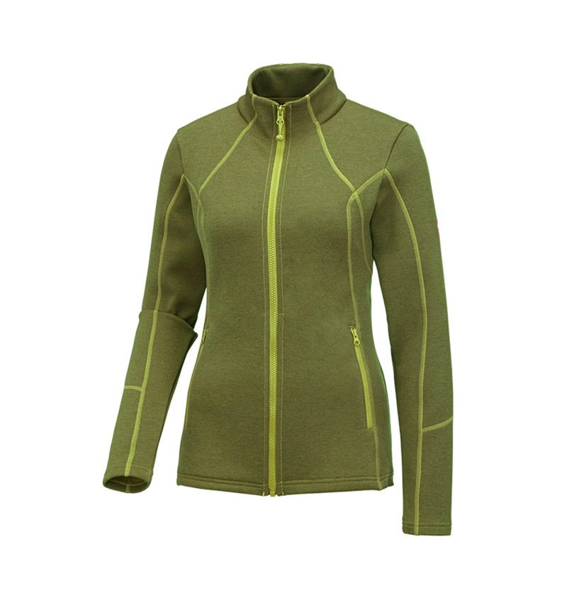 Work Jackets: e.s. Functional sweat jacket melange, ladies' + maygreen melange