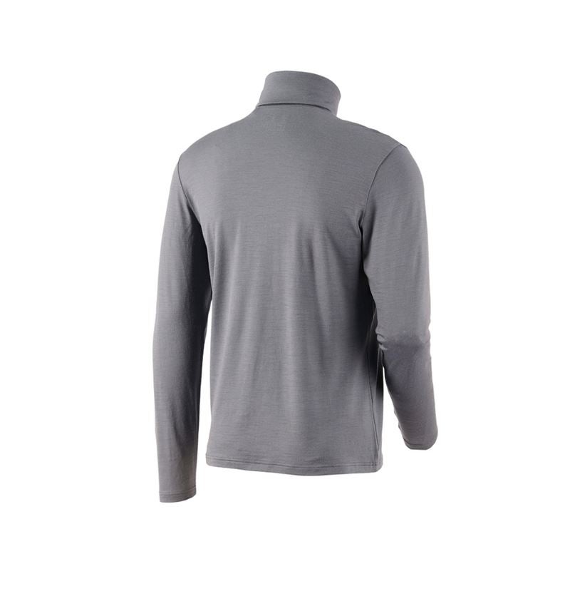 Shirts, Pullover & more: Turtle neck shirt Merino e.s.trail + basaltgrey/acid yellow 3