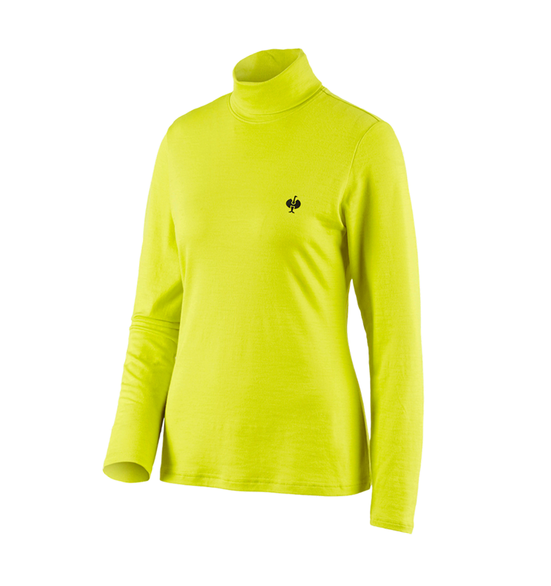 Topics: Turtle neck shirt Merino e.s.trail, ladies' + acid yellow/black 3
