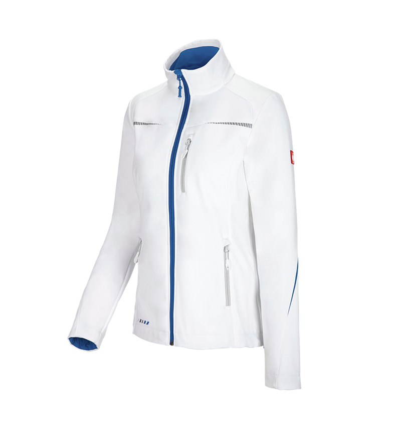 Plumbers / Installers: Softshell jacket e.s.motion 2020, ladies' + white/gentianblue 2