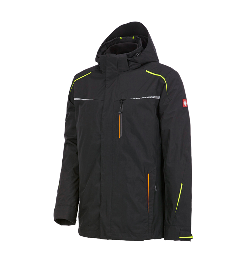Work Jackets: 3 in 1 functional jacket e.s.motion 2020, men's + black/high-vis yellow/high-vis orange 4