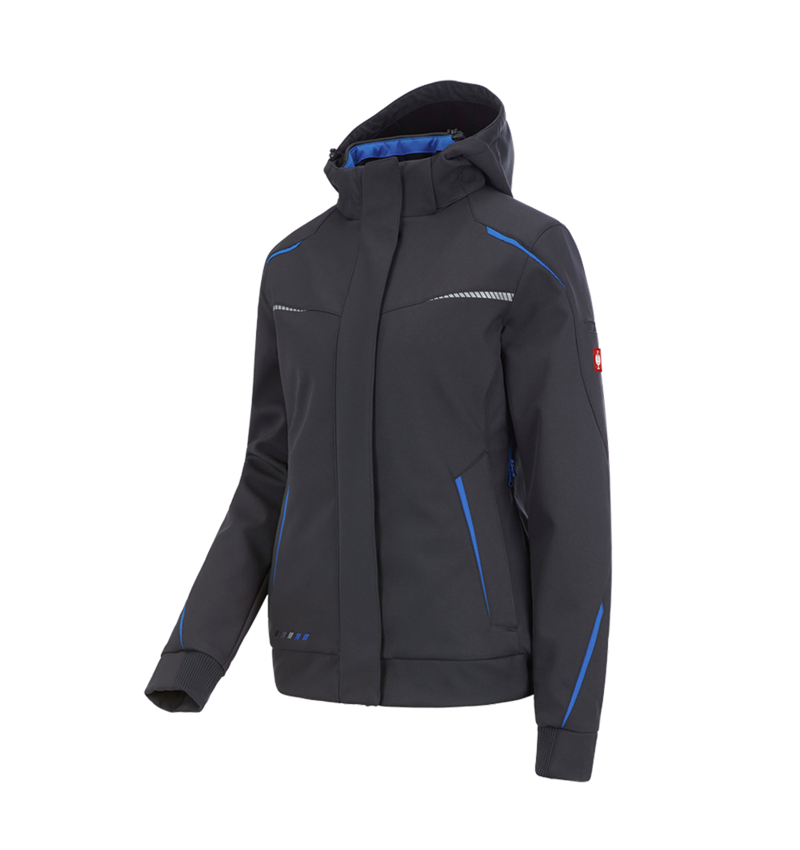 Work Jackets: Winter softshell jacket e.s.motion 2020, ladies' + graphite/gentianblue 2